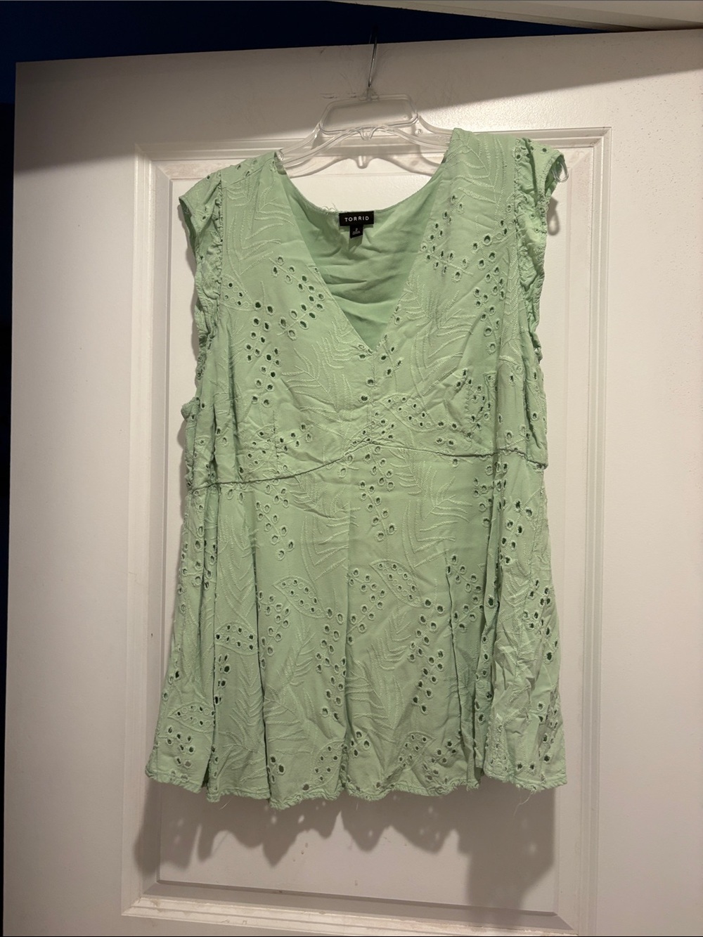 torrid Mint Eyelet V-Neck Tunic Top